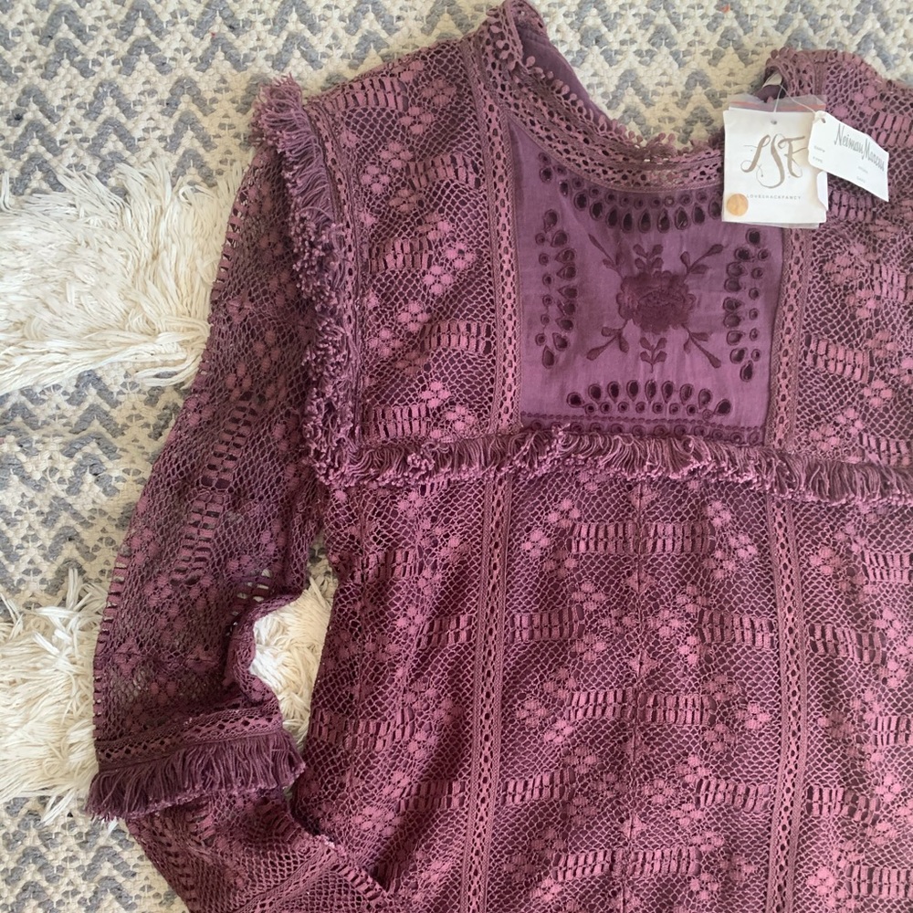 🔆 NWT LoveShackFancy Crochet Lace Mini Dress - Picture 6 of 8